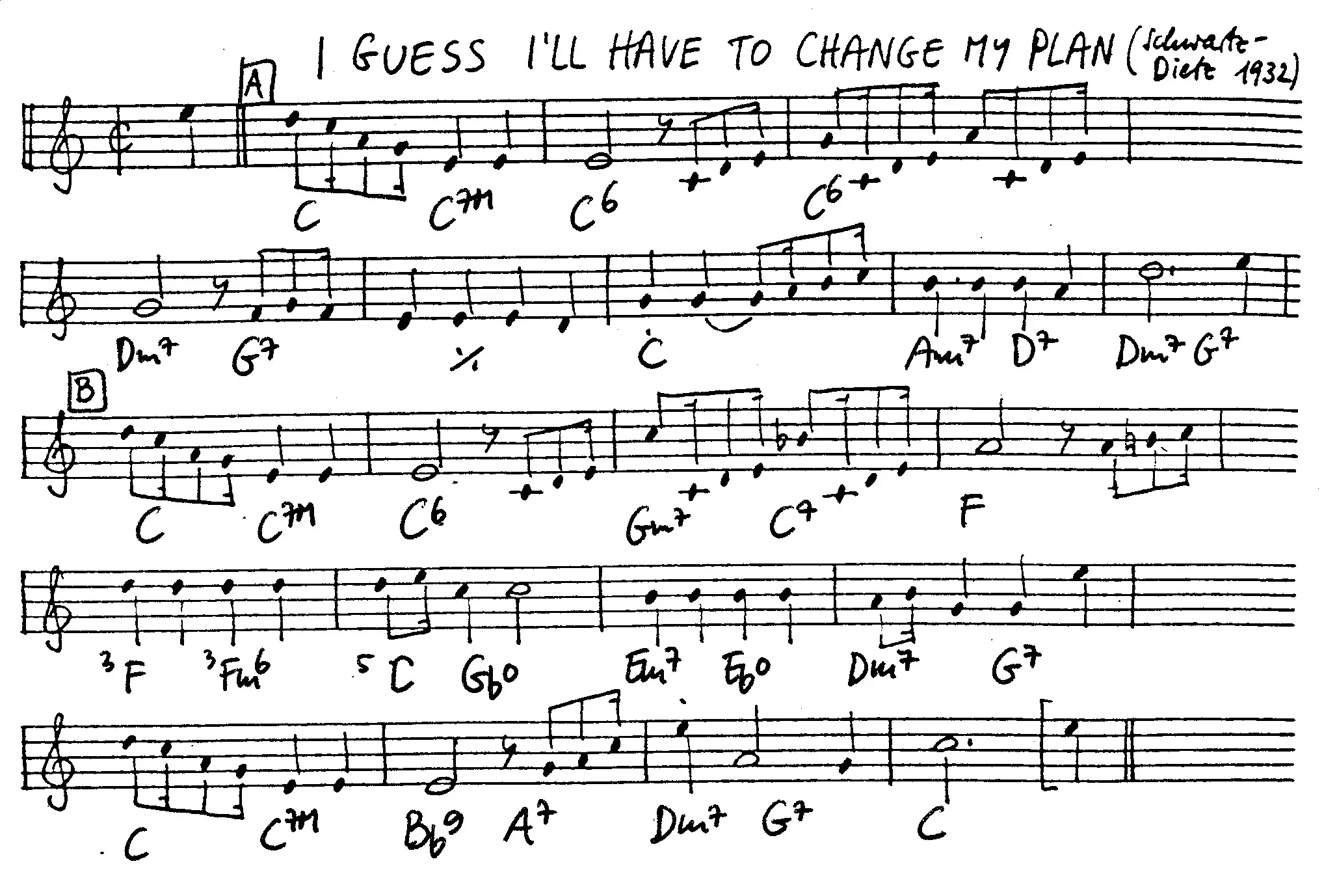 i guess i'll have to change free jazz leadsheet - Courtesy of the Jungle Jazz Band